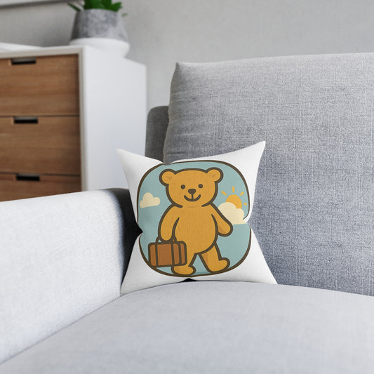 Teddy on Tour Logo Collection Square Pillow