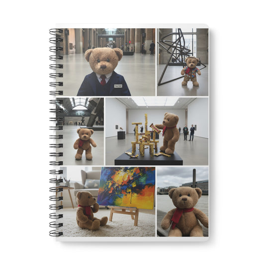 Teddy On tour Offis at the Tate Modern Wirebound Softcover Notebook, A5