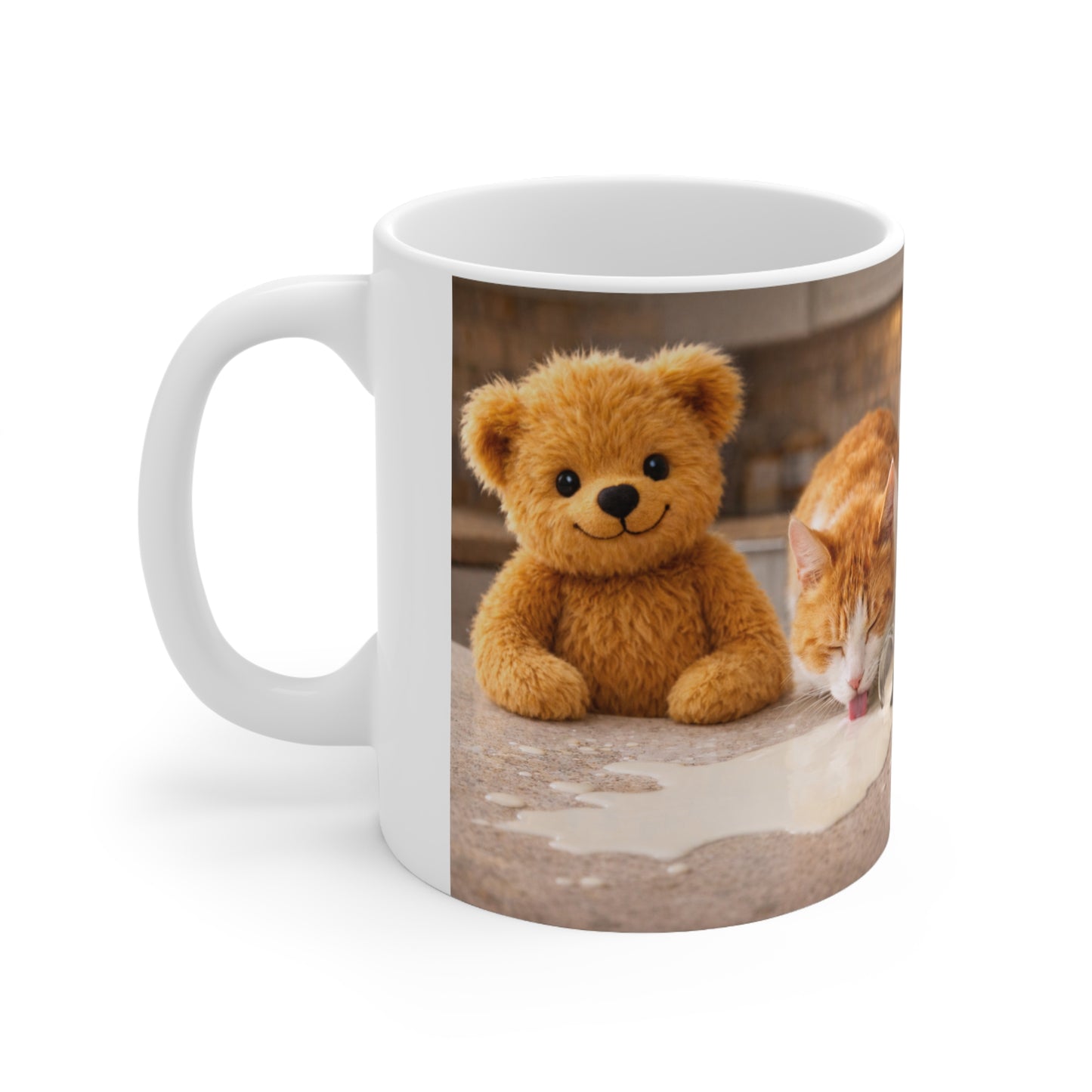 Teddy On Tour Teddy and Cat Ceramic Mug