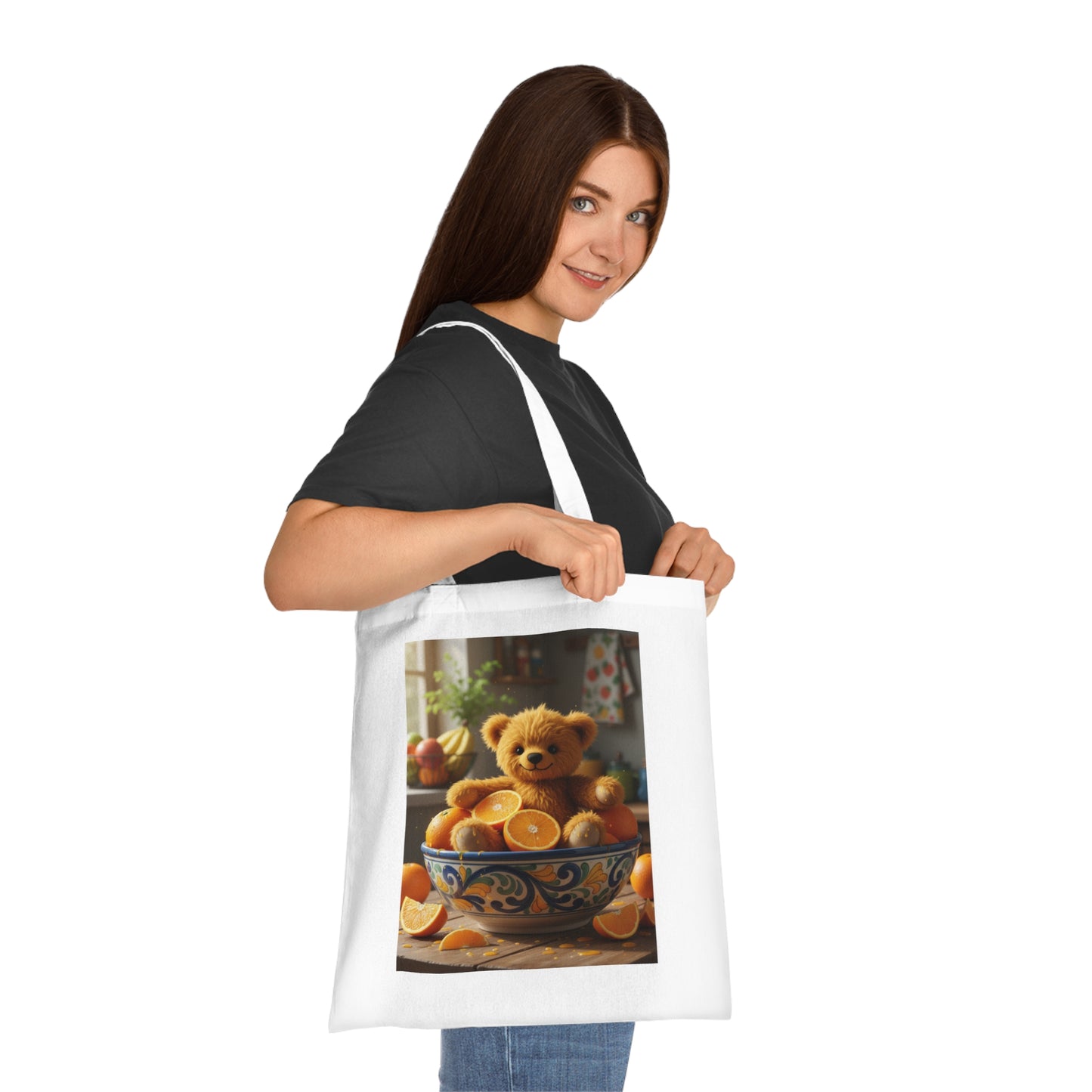 Teddy On Tour Cotton Tote Bag